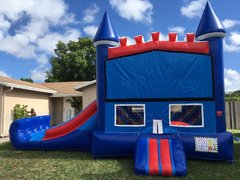 Combo Castle 3N1 Blue & Red w/ Basketball Hoops Inside # 17Best for ages 3+ Space Needed 24 D x 15 W x 16 H