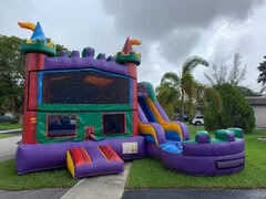Combo Castle 5N1 Marble w/ Basketball Hoops Inside # 41Best for ages 4+ Space Needed 22 D x 20 W x 16 H