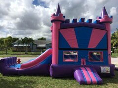 Combo Castle 3N1 Pink w/ Basketball Hoops #16Best for ages 3+ Space Needed 24 D x 15 W x 16 H