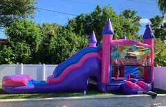 Combo Castle 6N1 Mega Pink w/ Basketball Hoops Inside # 22Best for ages 4+ Space Needed 32 D x 15 W x 17 H