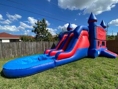 Combo Castle 6N1 Patriot w/ Basketball Hoops Inside and double slide # 19Best for ages 4+ Space Needed 32 D x 15 W x 17 H